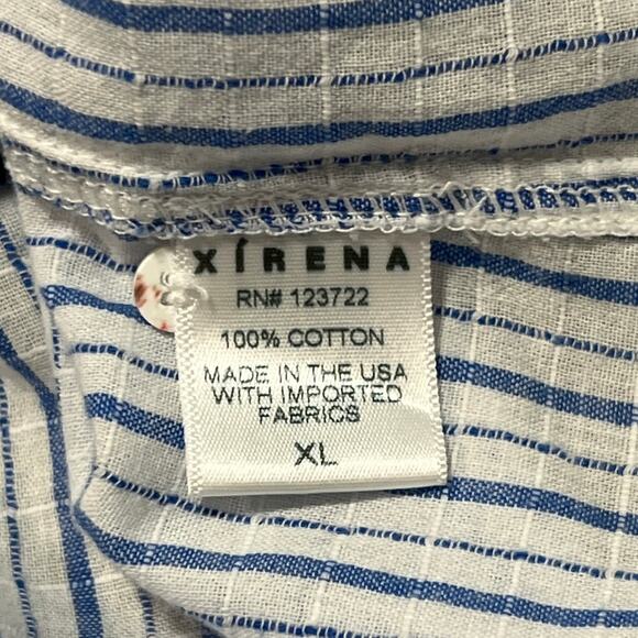 Xirena Button Up Long Sleeve Shirt XL Striped Oxford Lightweight Cotton Modern - Picture 4 of 7